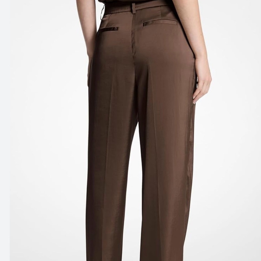 Michael Kors Wide-Leg Trousers in Chocolate Brown